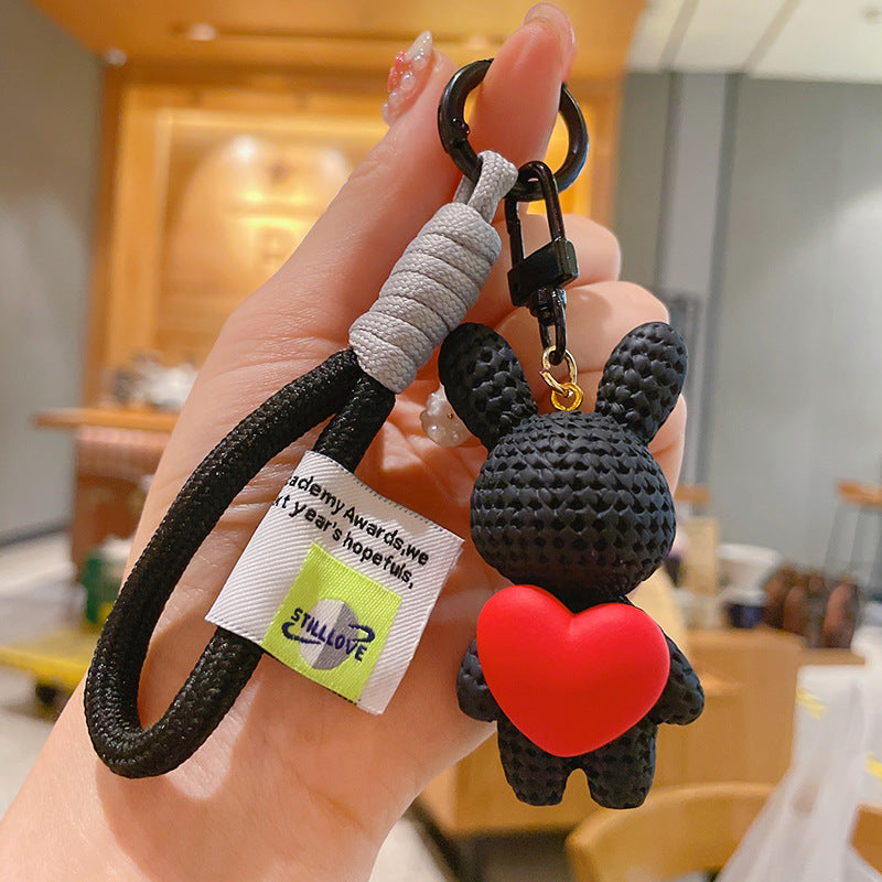 Wholesale Cartoon Resin Peach Heart Rabbit Keychains